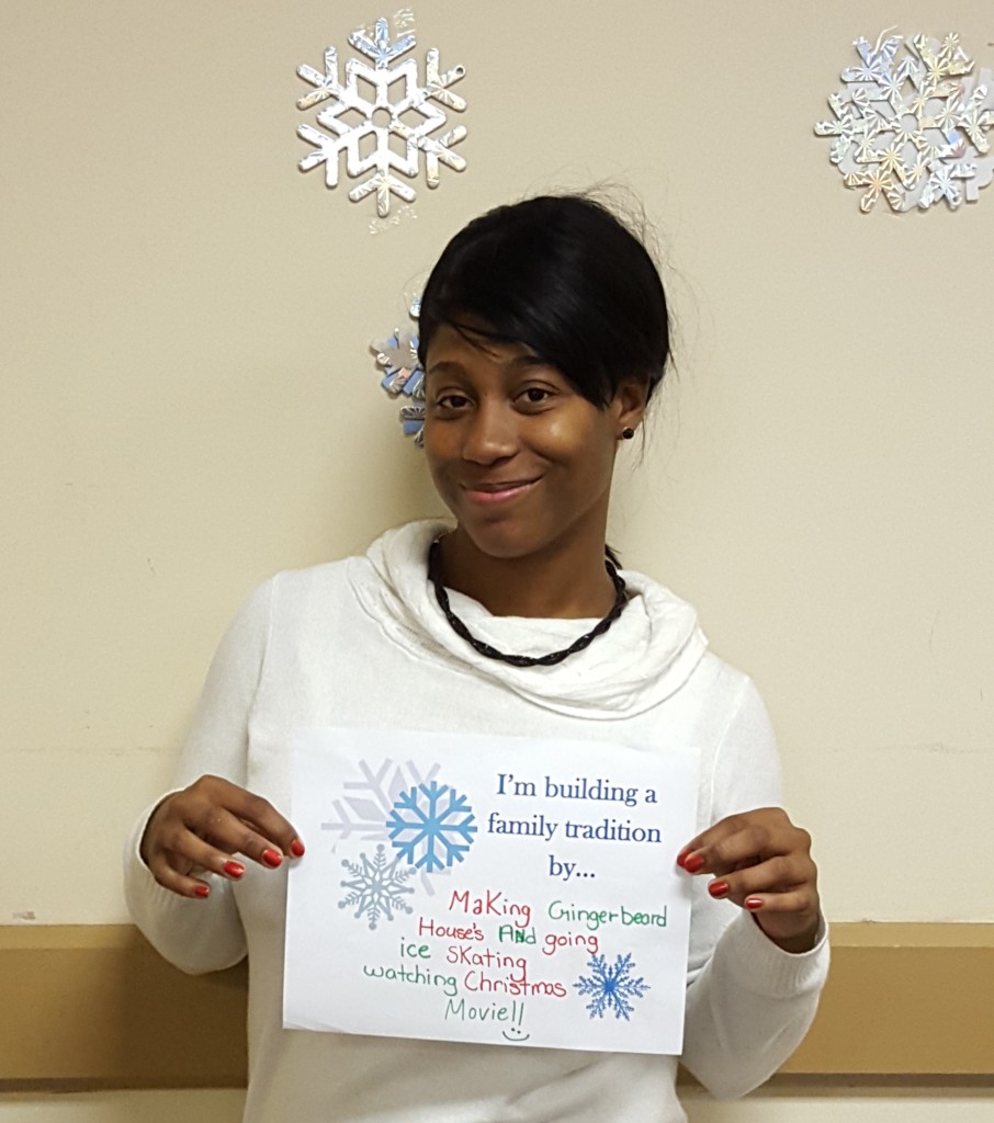 "Making Gingerbread houses and going ice skating and watching Christmas movies!" Y.L.